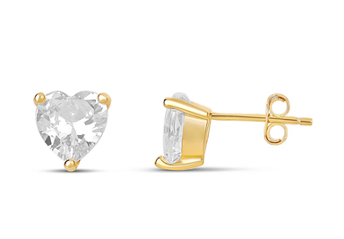 Heart Gold Like Diamond Studs