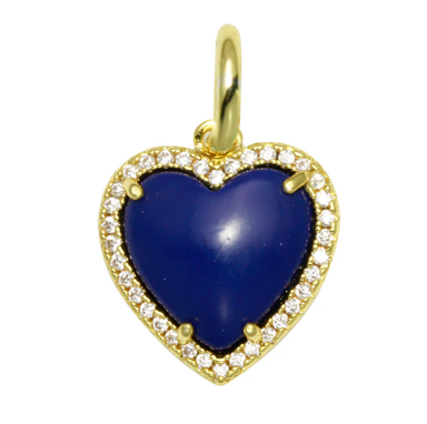 Small Navy Heart Charm