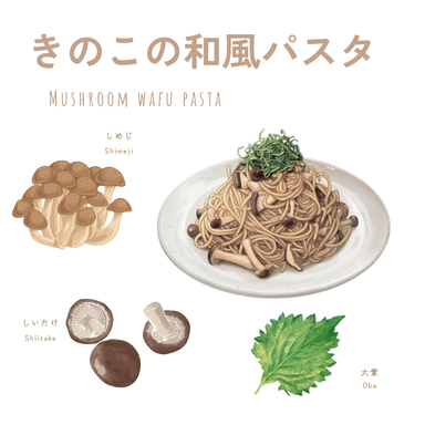 Shiso Mushroom Wafu Pasta きのこの和風パスタ 