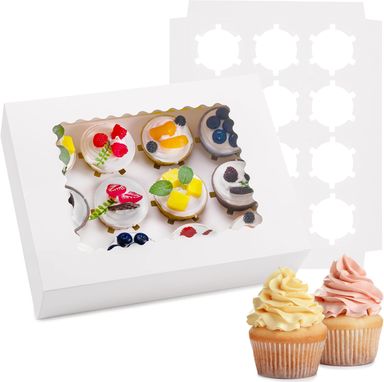 Premium 12-Hole Cupcake Box (Collapsible, Clear Lid) 🧁