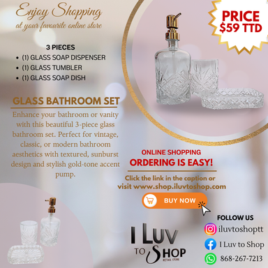 Glass 3PC Bathroom Set 