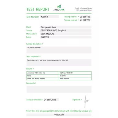 DEUSTROPIN 4/12 HGH 120iu (Somatropin) Hormone in Vials