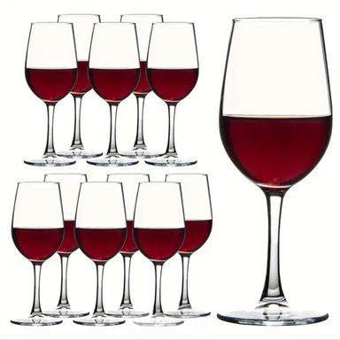 Restaurantware  6 pieces Wine glasses,  Heavy-Duty Stemmed Wine Glasses - Dishwashable, Shatterproof, Clear Polycarbonate Wine Glasses, For All Kinds Of Beverages