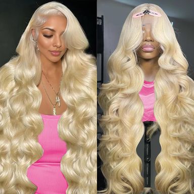 613 13x6 Lace Front Wig Human Hair 28 Inch Body Wave Blonde Wig Human Hair 613 HD Transparent Lace Frontal Wigs Human Hair Pre Plucked Blonde Human Hair Wig