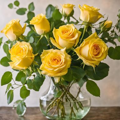 Yellow Roses Bouquet (5-12 stems, simple wrapping)