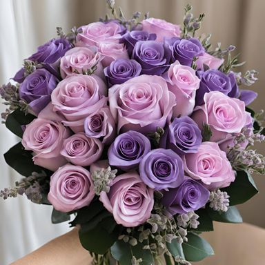 Lavender Roses Bouquet (5-12 stems, simple wrapping)