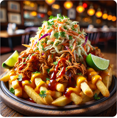 Citrus Pulled Pork Loaded Fries 🍋🐷🔥🥗🍟  