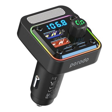 Porodo Quick-Charge FM Car Charger ( Dual USB-C & USB-A ) PD 36W 