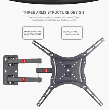 Retractable TV Wall Mount Full Motion Bracket Wall Stand Adjustable Mount Arm Fit for Plasma Flat LED TV 16"-60" 