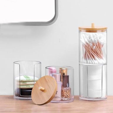 Acrylic Holder Cosmetic Cotton Qtip