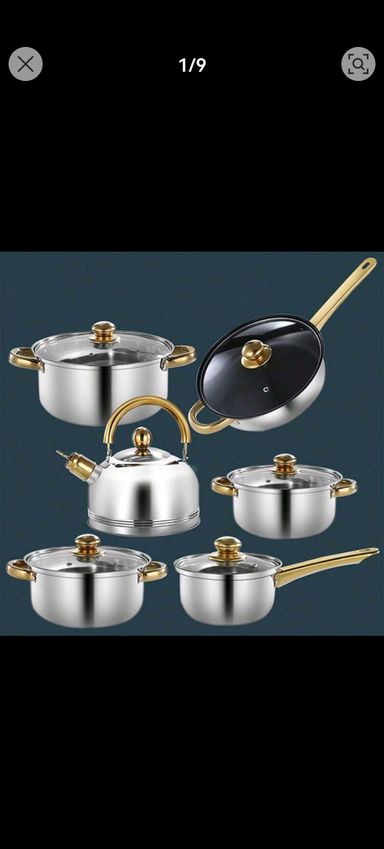 12pcs Stainless Steel Cookware Set, Non-Stick