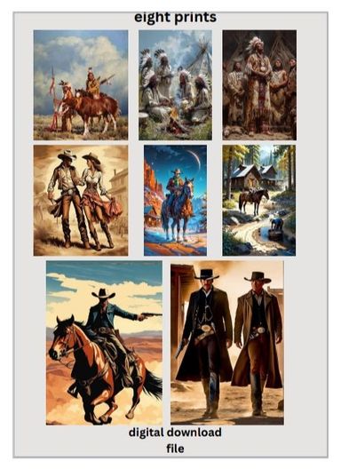 Cowboy and Indian posters templates