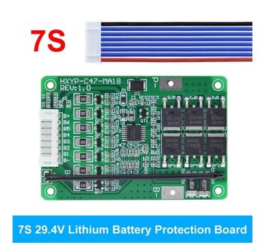 7S 29.4v 20Amp BMS for 18650 Li-ion Batteries