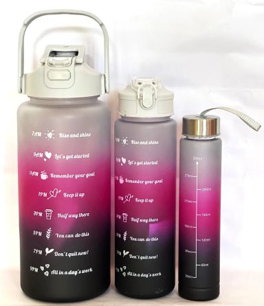 3 Set Motivation Water Bottles