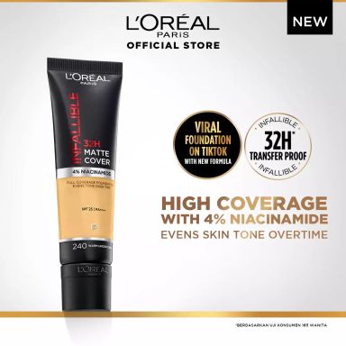 L'Oreal Paris Infallible 32H Matte Cover Foundation - 240 Natural Honey