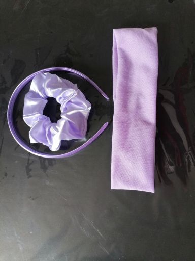 Purple Headband and Scrunchie Set. 