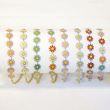 Enamel Daisy Bracelet