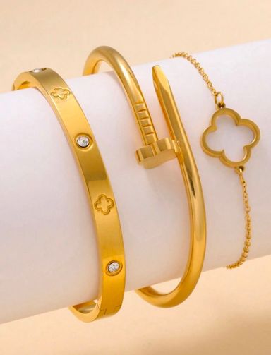 Clove Gold 3 Piece Bracelet 