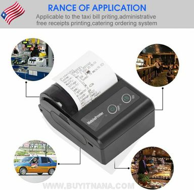 BLUETOOTH RECEIPT PRINTER,  SMARTPHONE CONTROL 200dpi THERMAL LABELS,  PRINTER RECEIPTS, PRINTER WITH 1 ROLL, PRINTER PAPER PORTABLE AND COMPACT 