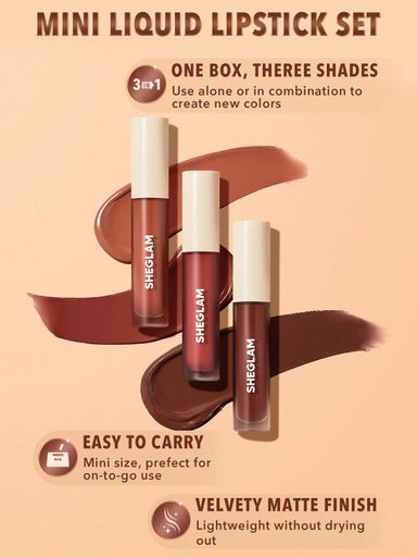 SHEGLAM Matte Allure Mini Liquid Lipstick Set - Nude Beach