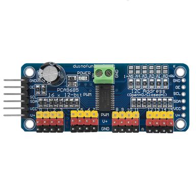 PCA9685 16 channel 12 bit PWM servo driver for Raspberry Pi