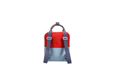 Red & blue colourblock backpack - small