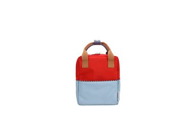 Red & blue colourblock backpack - small