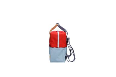 Red & blue colourblock backpack - small