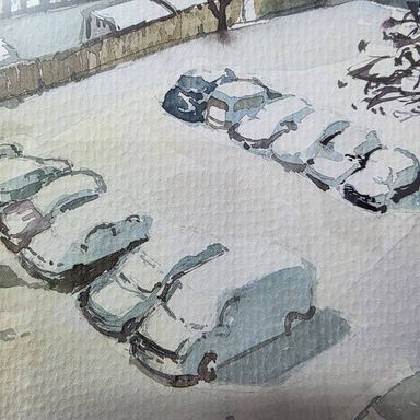 Original Watercolour Painting – ‘Latvia in Winter’ (Framed, A4)