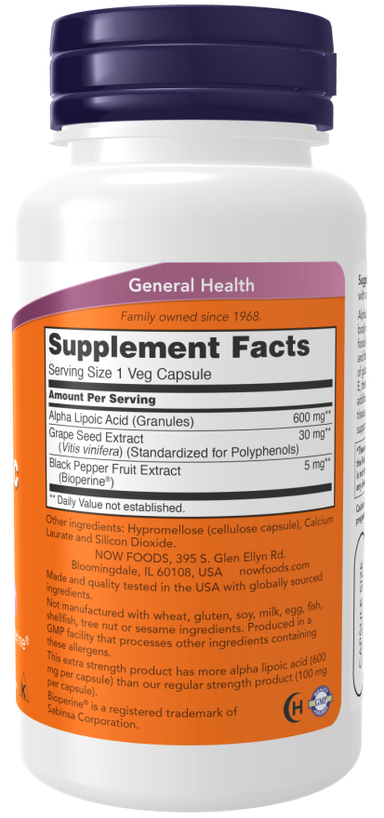 Alpha Lipoic Acid, Extra Strength 600 mg
