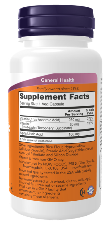 Alpha Lipoic Acid 100 mg with Vitamin C & E
