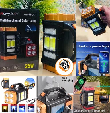 4-Gear Solar LED Flashlight - 25W 🔦☀️