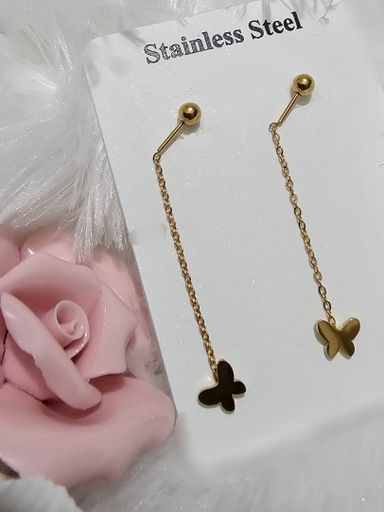 SS Hanging Gold Ear Stud 