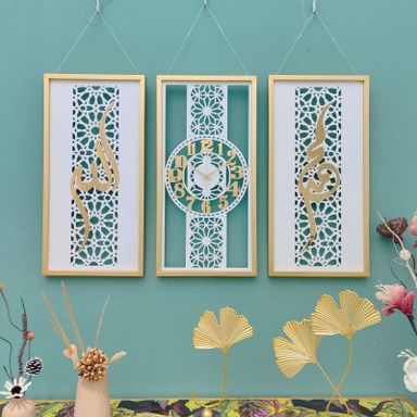 IRON WALL CLOCK ALLAH MUHAMMAD A2554-5 (3 PC)