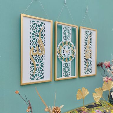 IRON WALL CLOCK ALLAH MUHAMMAD A2554-5 (3 PC)