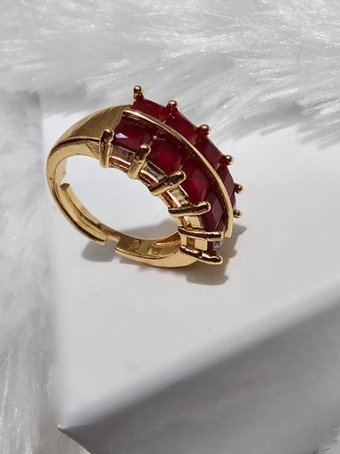 Copper Gold AD Stone Finger Rings