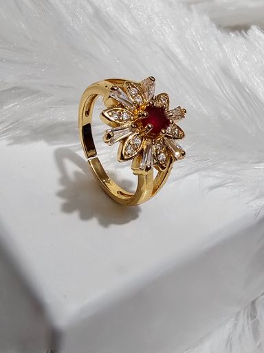 Copper Gold AD Stone Finger Ring 