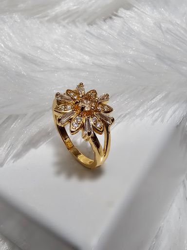 Copper Gold AD Stone Finger Ring 