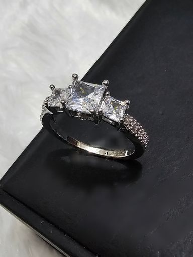 SS AD White Stone Rings  