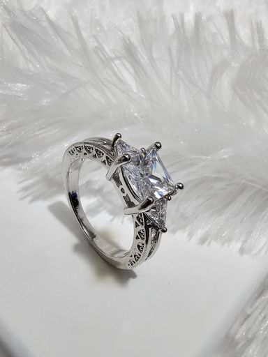 SS AD White Stone Rings 