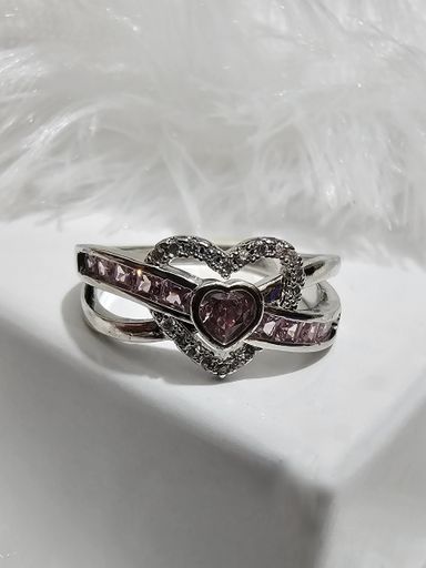 SS AD Purple Stone Rings 