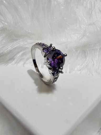 SS AD Purple Stone Rings 