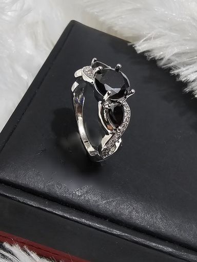 SS AD Black Stone Rings 