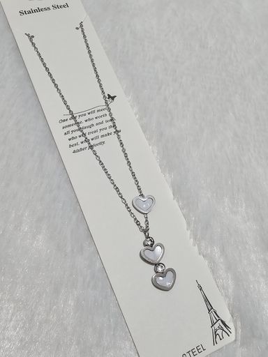 SS Heart Stone Pendent Necklace