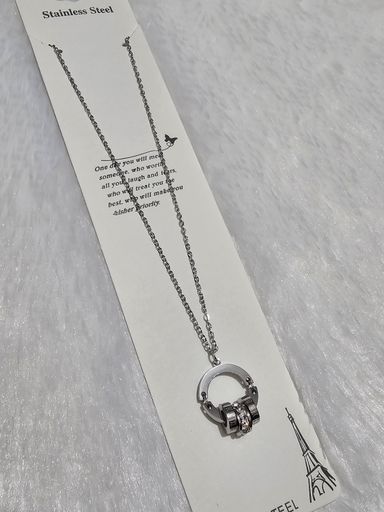 SS Stone Silver Pendent Necklace 