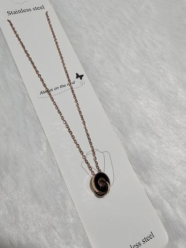 SS AD Stone rose Pendent Necklace