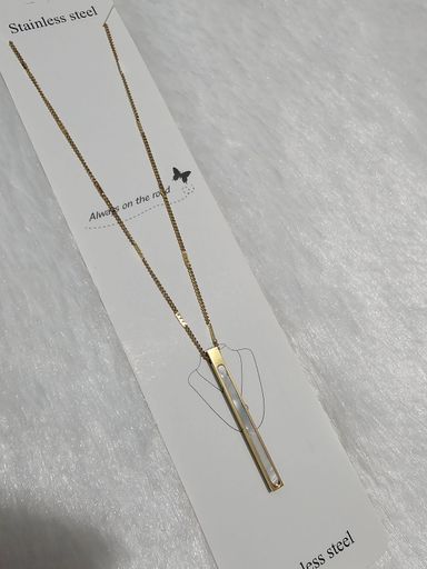 SS AD Stone Gold Pendent Necklace 