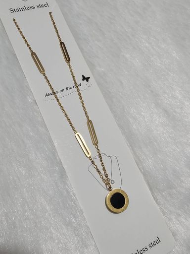 SS AD Stone Gold Pendent Necklace 