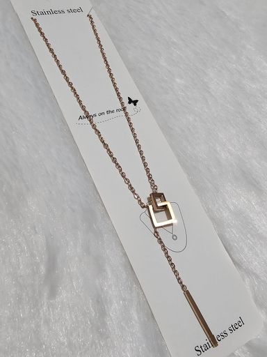SS AD Stone Gold Pendent Necklace