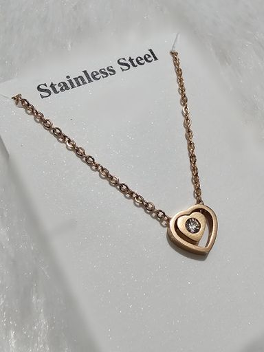 SS Rose Gold Pendent Chain 